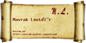 Mavrak Lestár névjegykártya